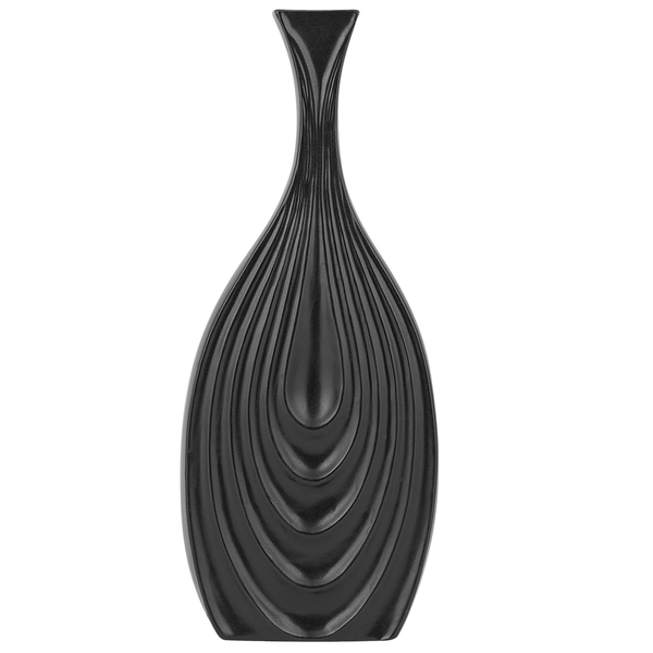 Dekovase THAPSUS Keramik 39 cm Schwarz