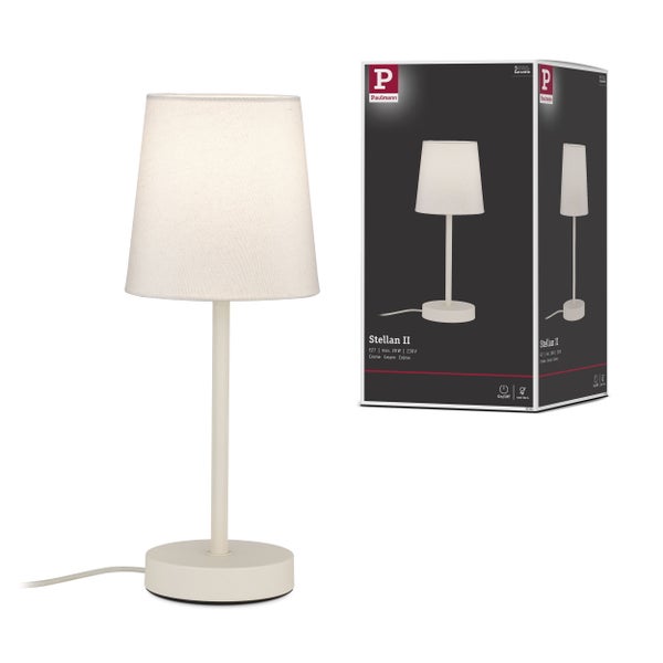 Paulmann Stellan II Tischleuchte und Produktverpackung