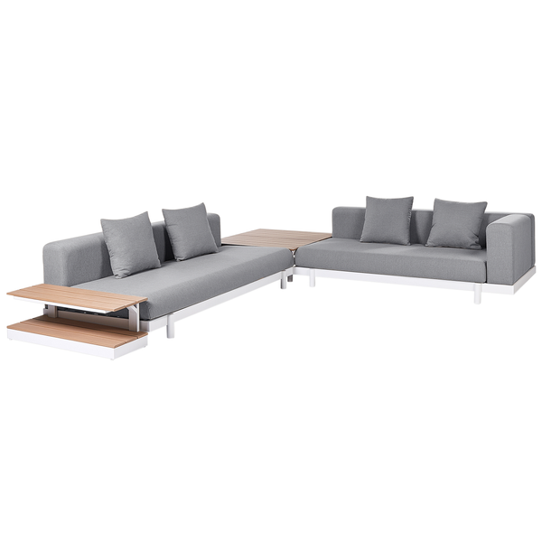 Garten Ecksofa mit Tisch 5-Sitzer MISSANELLO Grau