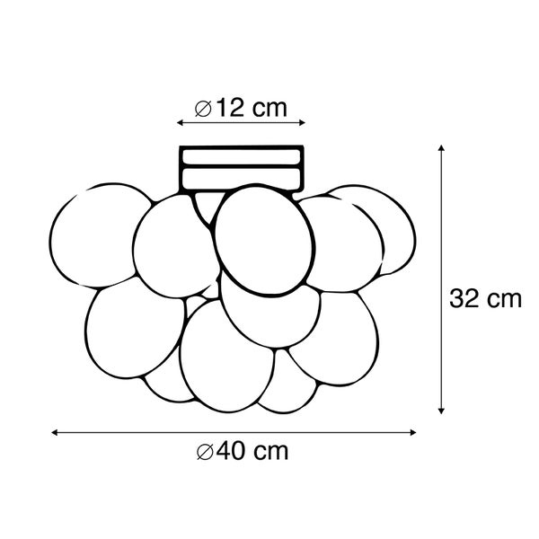 Zeichnung einer Deckenleuchte mit den Maßen 12 cm, 32 cm und 40 cm.