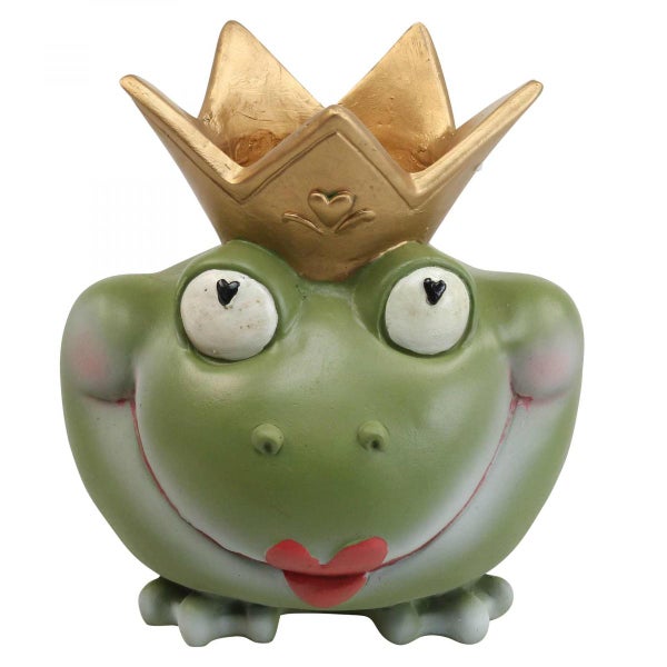 Dekorative Froschfigur mit Krone