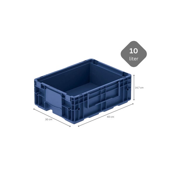 PROREGAL SparSet 5 x VDA KLT Kleinladungsträger Mit Verbundboden HxBxT 14,7 x 30 x 40 cm 10 Liter KLT Transportbox Transportbehälter Stapelbehälter