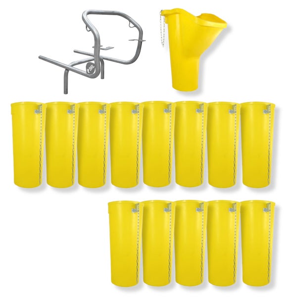 Futtereimer Set mit Eimerhalter und Futterdosierer