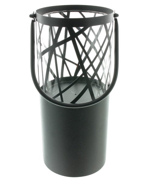 FRANK FLECHTWAREN | Windlicht Black, METALL, GLAS, 15,5 x 13 x 44,5 cm