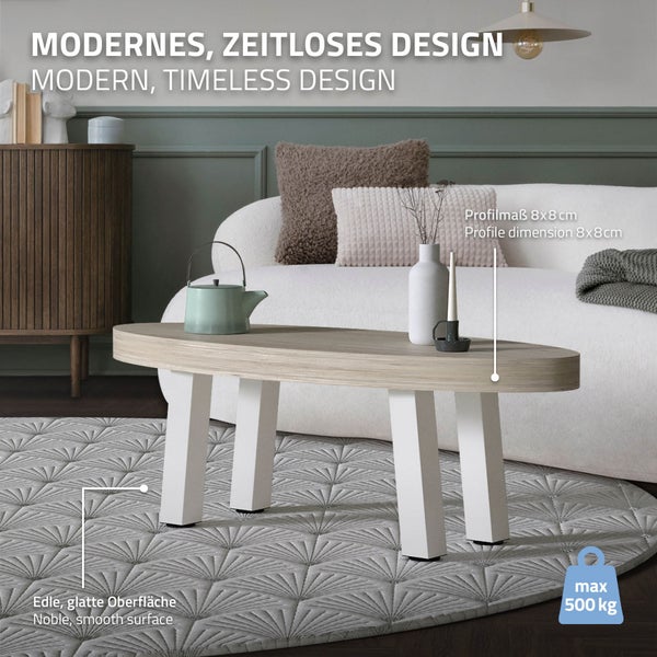 ML-Design 4er Set Tischbeine schräg H:42 cm, Weiß glänzend, aus pulverbeschichtetem Stahl, eckig, Profil 8x8 cm, I-Form, Möbelfüße Metall 96° Neigung, Tischfüße Möbelbeine für Couchtisch, Sitzbank