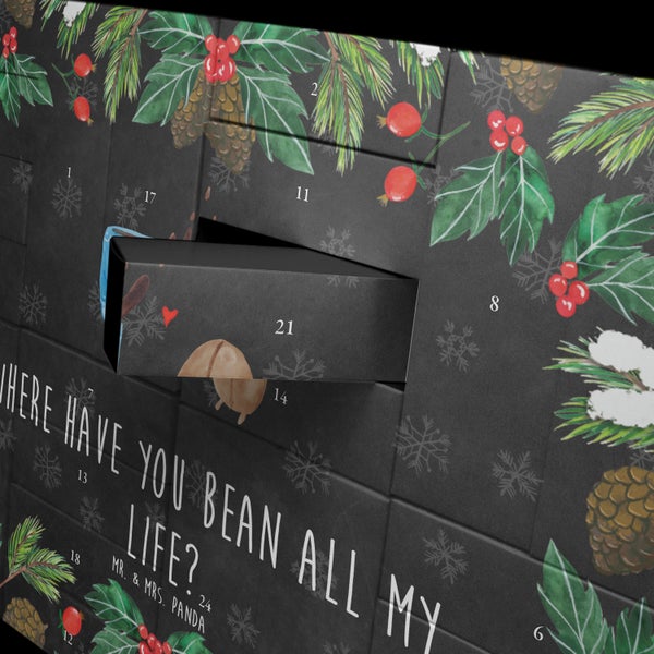 Mr. & Mrs. Panda Befüllbarer Adventskalender Kaffee Bohne - Schwarz