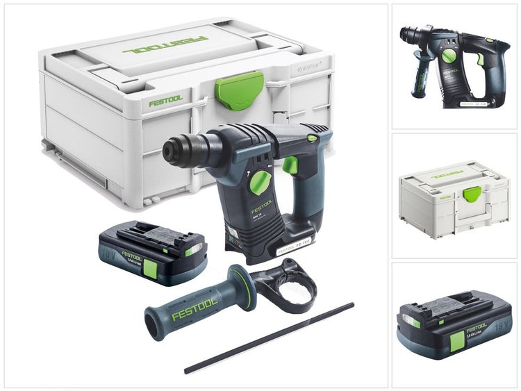 Festool BHC 18-Basic Akku Bohrhammer 18 V 1,8 J SDS Plus Brushless + 1x Akku 3,0 Ah + Systainer - ohne Ladegerät