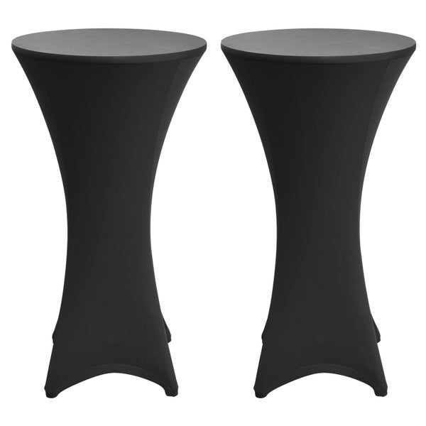Beautissu Stella Stehtischhusse Ø 70 cm Schwarz (2tlg)