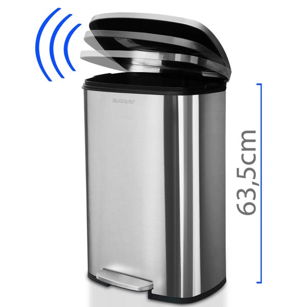 FLOORDIREKT Mülleimer Dustin - aus Edelstahl - Absenkautomatik - 30 L