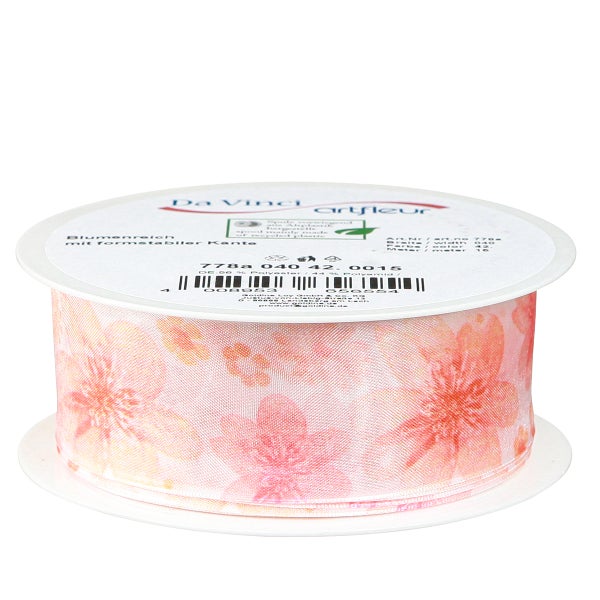 Dekoband mit Blumenmuster auf einer Spule