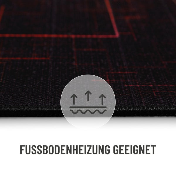 Gewebter Gamerteppich bedruckt Schwarz Multi Quantum Warp WECONhome 110x160 cm