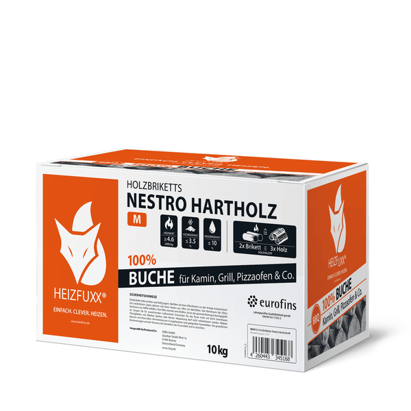 Heizfuxx Nestro Hartholz M 10kg x 3 Karton 30kg Holzbriketts 10 Kg Briketts 10 Kg Holzbriketts Im Karton
