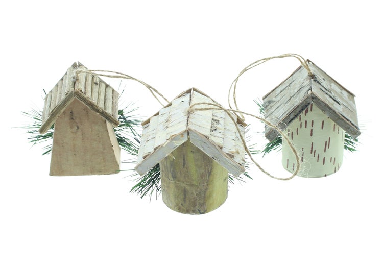 Dekorative Holzhaus-Girlande für die Weihnachtszeit