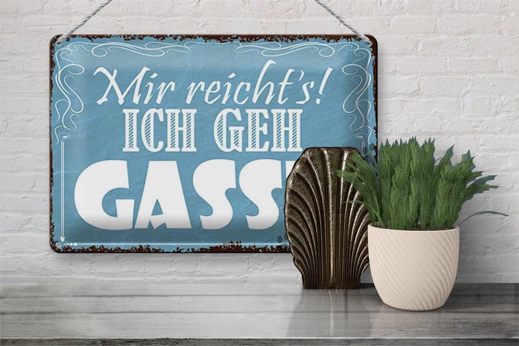 Blechschild Spruch 30x20cm mir reicht`s ich geh Gassi