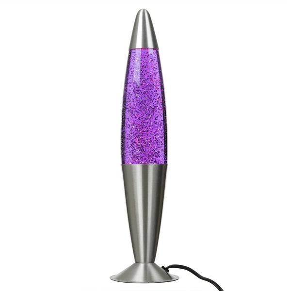 Dekorative Lavalampe mit violettem Glitzer