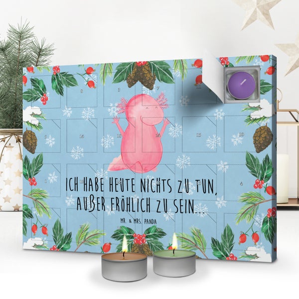 Mr. & Mrs. Panda Duftkerzen Adventskalender Axolotl Hurra - Blau Pastell