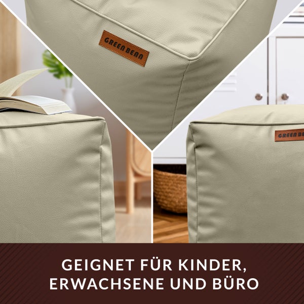 Green Bean Sitzwürfel aus Kunstleder