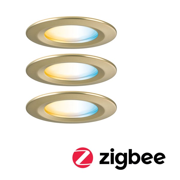 LED Einbauleuchte Nova Coin IP44 rund 78mm Tunable White 3x6W 3x530lm 230V Gold matt Aluminium