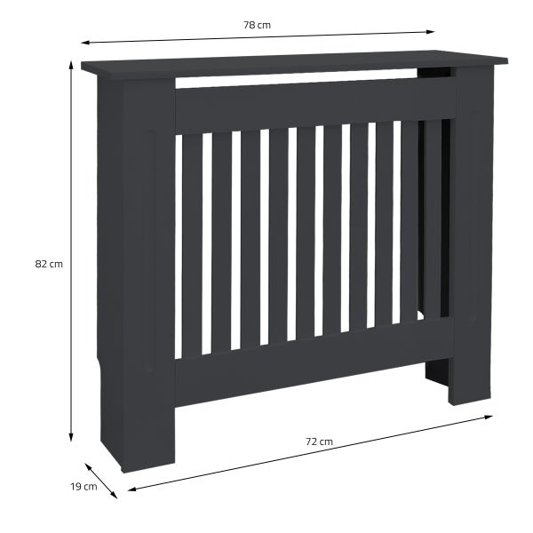 ECD Germany Heizkörperverkleidung Landhausstil 78x19x82cm Anthrazit aus MDF lackiert für Schlafzimmer Wohnzimmer Heizungsverkleidung Heizkörperabdeckung Heizungsabdeckung Heizung Heizkörper Abdeckung