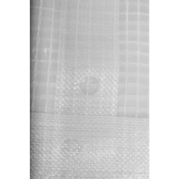 Detailaufnahme einer Gewebeplane mit Ösen.