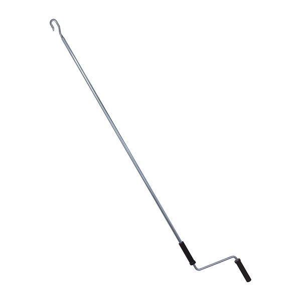 Geiger Kurbelstange für Markisen | Stahl | verzinkt | Griffhülse Kunststoff schwarz | Standard Haken | Länge 1400 mm