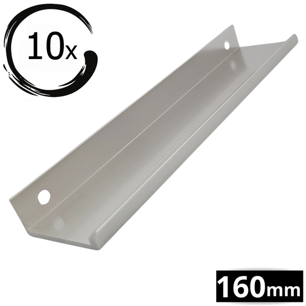 Möbelgriff Profilgriff 160 Millimeter im 10er Pack aus Metall mit vorgebohrten Löchern.