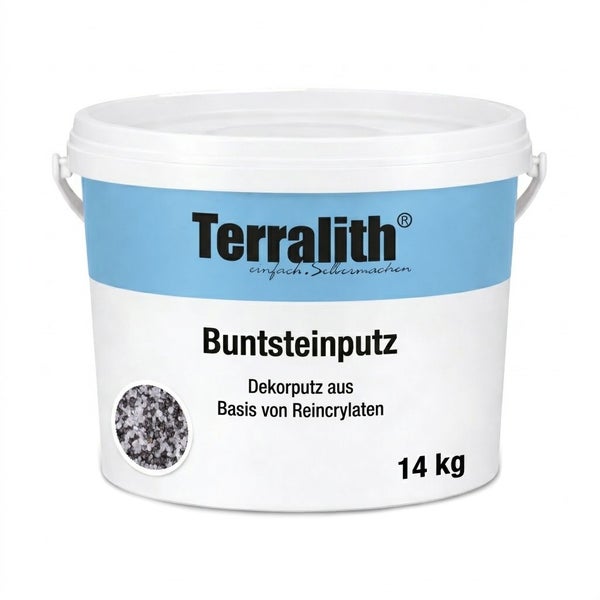 Terralith Buntsteinputz Dekorputz auf Reinacrylatbasis im 14 Kilogramm Eimer