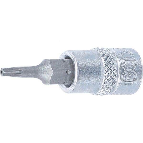 BGS Bit-Einsatz Antrieb Innenvierkant 6,3 mm (1/4) T-Profil (für Torx) mit Bohrung T9 - 2364