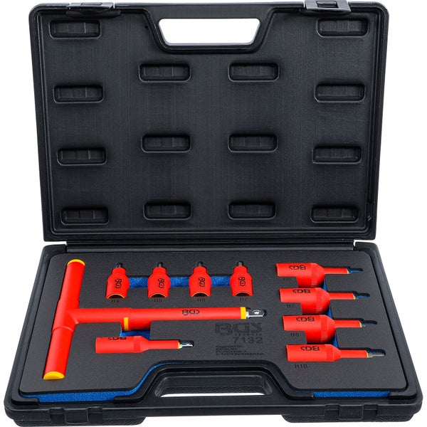 BGS VDE-Bit-Einsatz-Satz Antrieb Innenvierkant 10 mm (3/8) / 12,5 mm (1/2) Innensechskant 4 - 10 mm 10tlg. - 7132