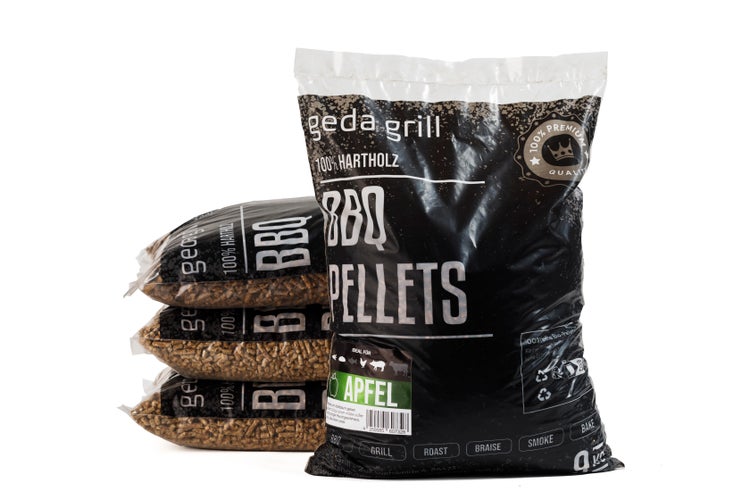 GEDA Grill Hartholz Pellets Apfel Grillpellets für Pelletsmoker, Pizzaofen, Grill und Räucherofen