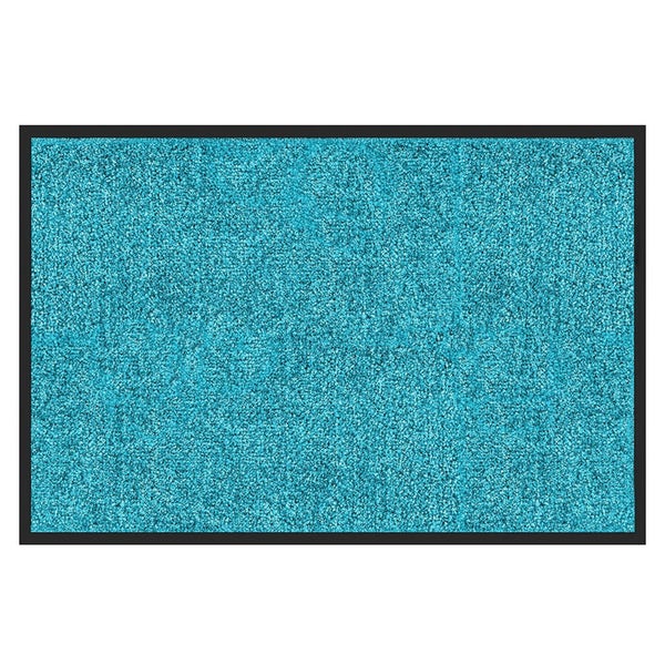 FLOORDIREKT Fußmatte Rhine - Unicolor - Schmutzfangmatte für Innen & Außenbereiche - Türkis - 40 x 60 cm