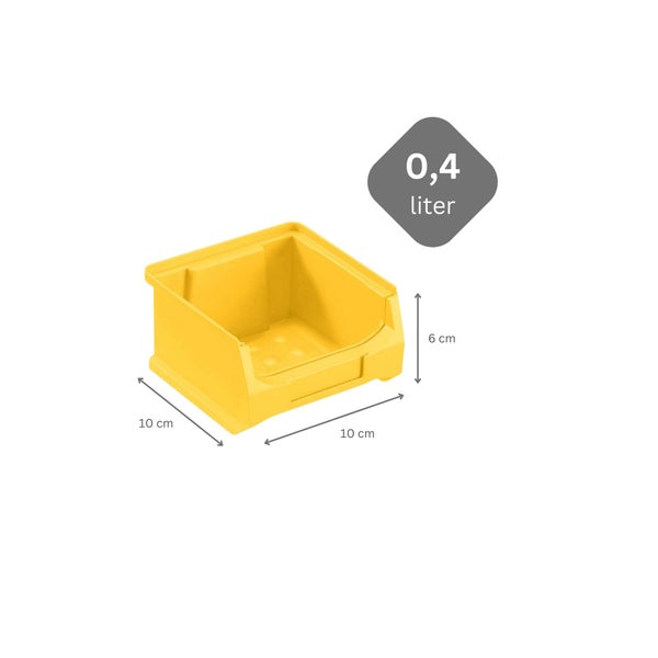 PROREGAL Trägersystem Blaue Systemplatte mit 45 x Gelben Sichtlagerboxen 1.0 Maße H x B 50 x 100 cm Sichtlagerbox Sichtlagerbehälter