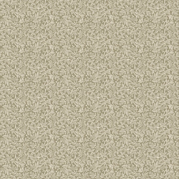 Dekorative Tapete mit Blätter- und Blumenmuster, Garderobe mit Haken und Tasche sowie Strohhut