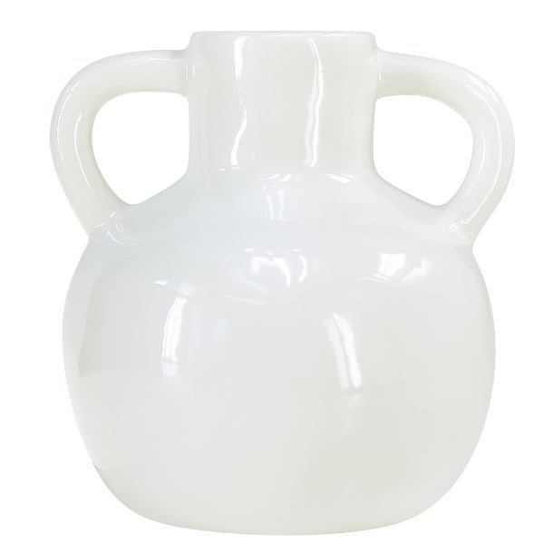 Weiße Keramikvase mit Henkeln