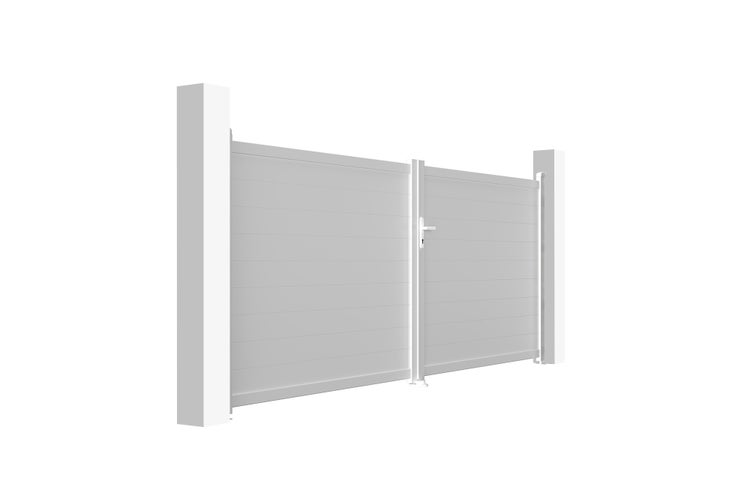 Doppelflügeltor 4m EIGER 400B160 Aluminium Weiß