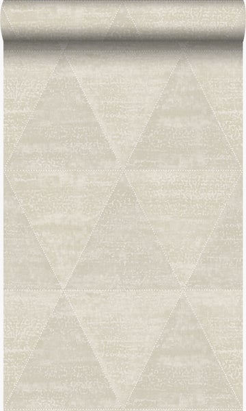 Origin Wallcoverings Tapete verwitterte Metalldreiecke Beige - 53 cm x 10.05 m - 337257
