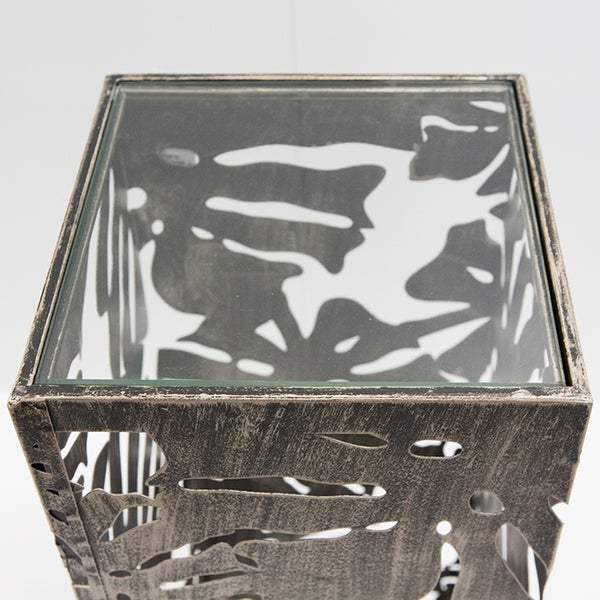 Säule GILDE Säulen Höhe 100cm Breite 27cm bronzefarben Glas, Metall