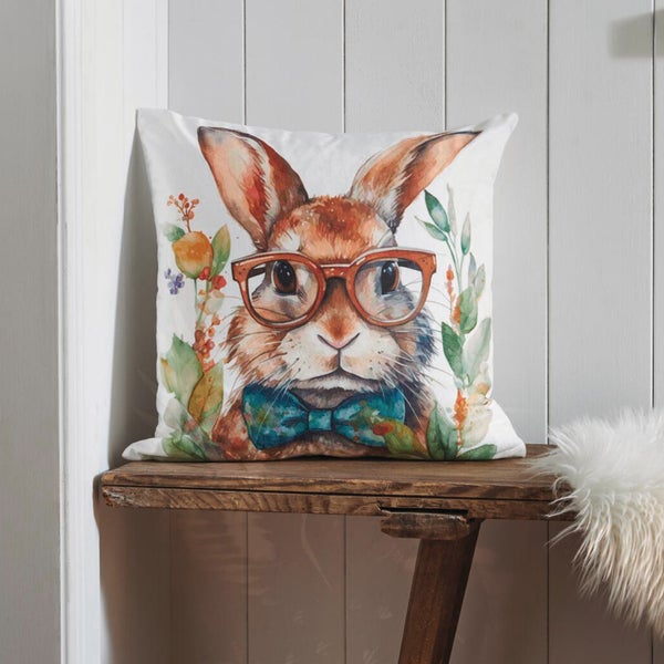 FRANK FLECHTWAREN|Kissenhülle Professor Hase, 45 x 45 cm, POLYESTER