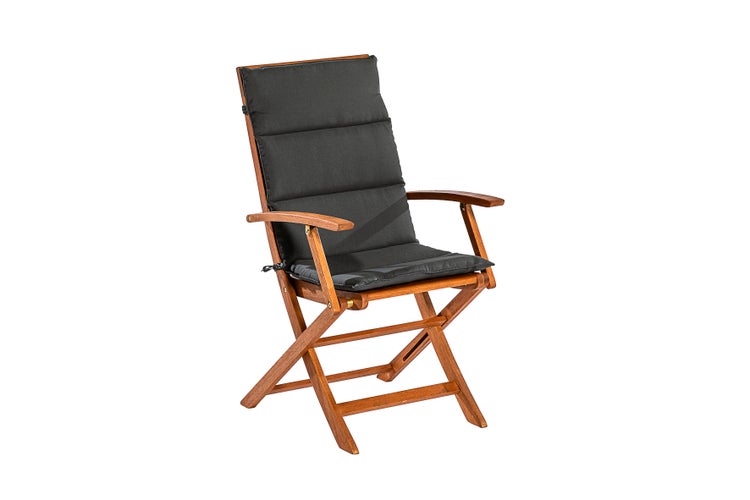 Comodoro Gartenmöbelset 5tlg., 2 Klappsessel, 2 Auflagen grau, Klapptisch 70 x 70 cm