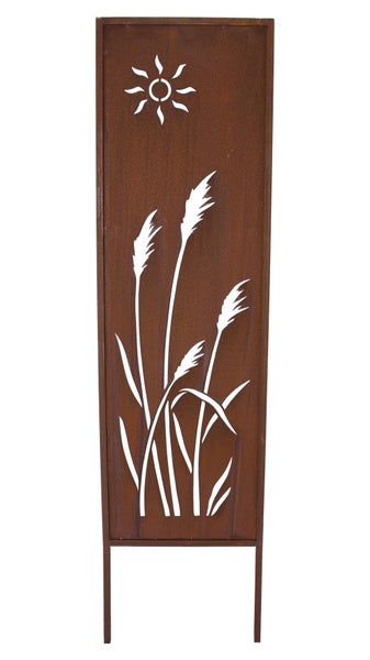 FRANK FLECHTWAREN | Gartenschild Schilf, METALL, 31 x 1 x 117 cm