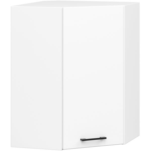 Weißer Eck-Hängeschrank mit Griff