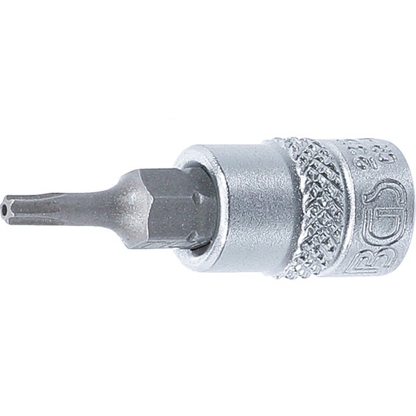 BGS Bit-Einsatz Antrieb Innenvierkant 6,3 mm (1/4) T-Profil (für Torx) mit Bohrung T10 - 2357
