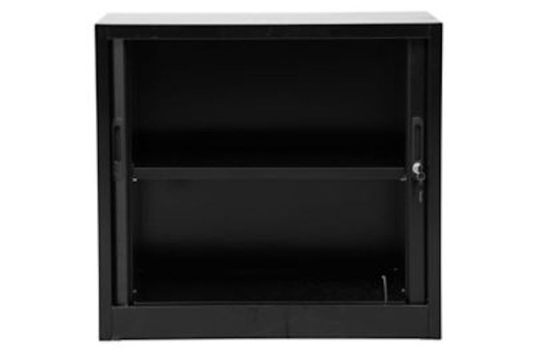PROREGAL Rollladenschrank Weasel 2 Ordernhöhen HxBxT 75 x 80 x 46 cm Schwarz