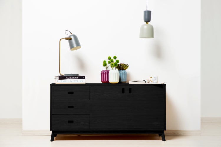 Tischlampe Industrial Design Grau | Wohnzimmer Esszimmer Leuchte