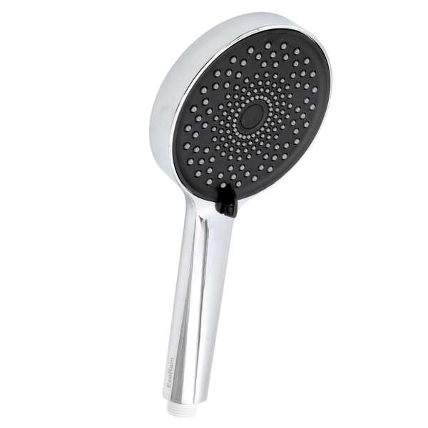 EcoRain 50% Wassersparender Duschkopf Jet 12 CM mit Wasserfilter - 3 Strahlarten - Hoher Wasserdruck - Universeller Anschluss - Anti-Kalk Duschkopf - Chrom