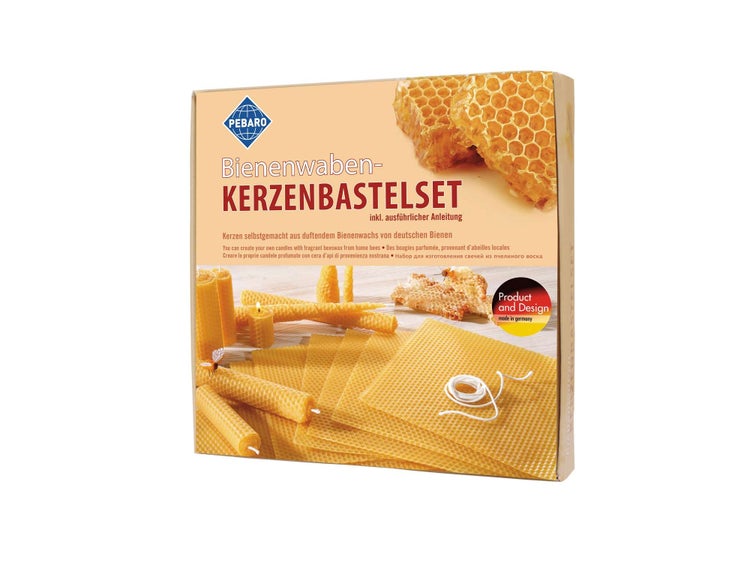 PEBARO WACHS-SET 1 - Bienenwaben-Kerzenbastelset, Naturprodukt