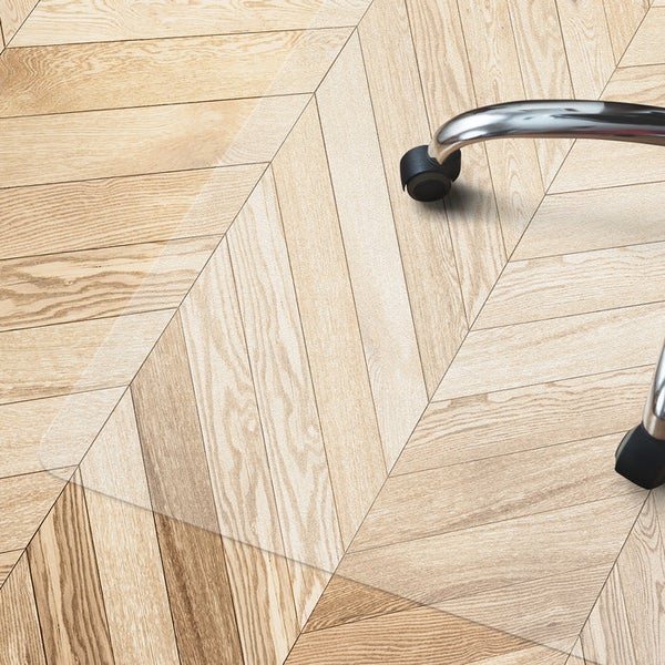 FLOORDIREKT Bodenschutzmatte Neo - für Hartböden - Vinyl - Transparent - Rechteckig - Rollenware - 114 x 2600 cm