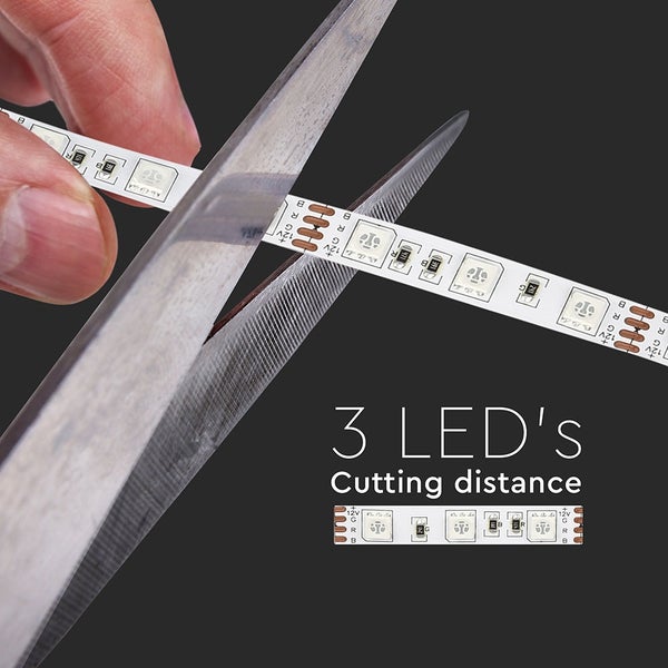 LED-Streifen kann alle drei LEDs zugeschnitten werden.