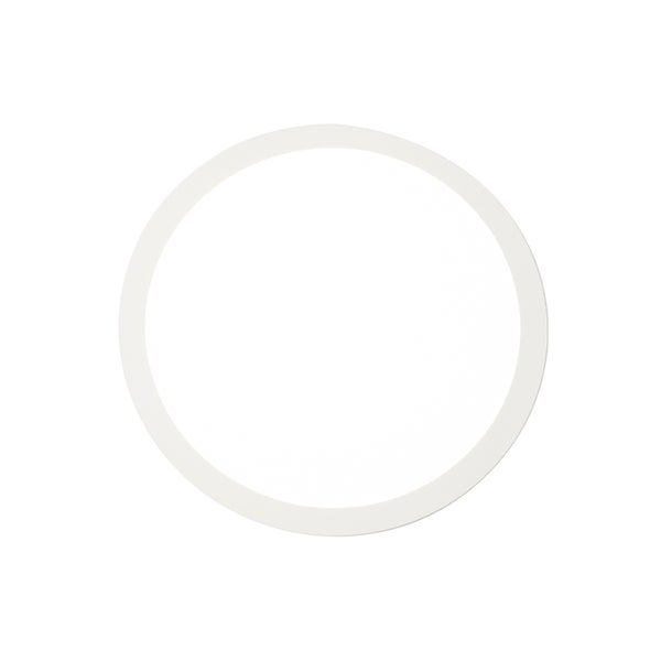 Flache, runde LED-Deckenleuchte in Weiß für eine gleichmäßige Raumbeleuchtung.