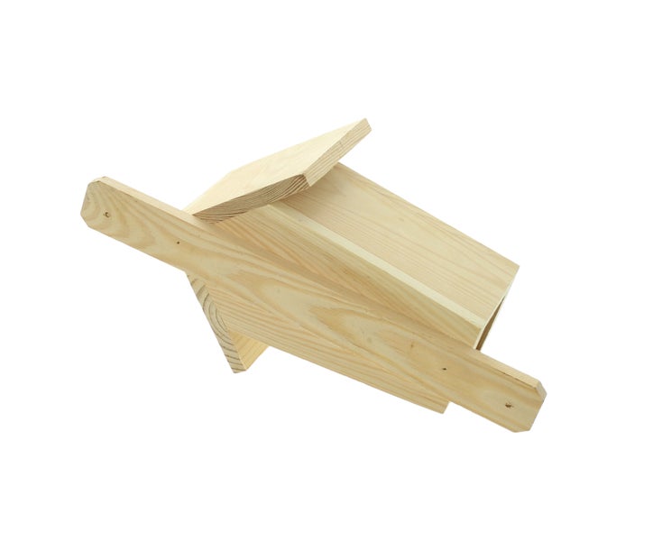 FRANK FLECHTWAREN | Nistkasten Vogelhaus, HOLZ, Häuschen 15 x 11 x 20 cm, GH 30 cm
